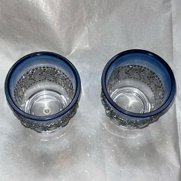 Hand Crafted Bling Embellished Plastic Shot Glasses Set of 2 - Picture 6 of 10